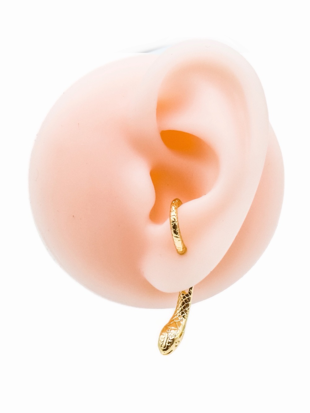 Gold Snake front back earrings